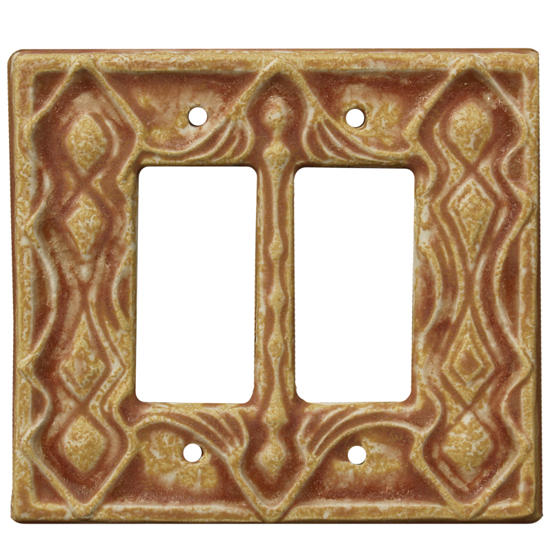 Moroccan Double Rocker Ceramic GFI Light Switch Cover Outlet Plate